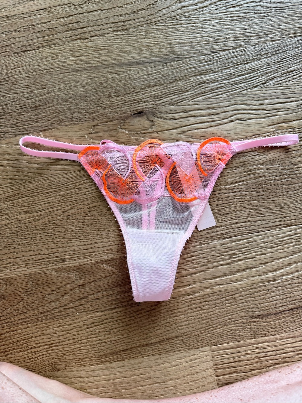 Victoria's Secret Pink & Orange Lace Thong